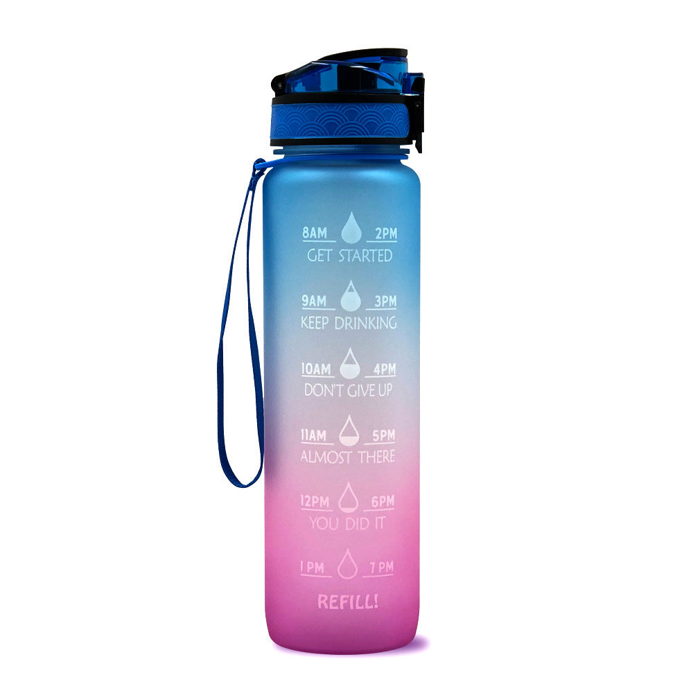 1L Tritan Water Bottle With Time Marker Bounce Cover Motivational Water Bottle Cycling Leakproof Cup For Sports Fitness Bottles - Luxmox