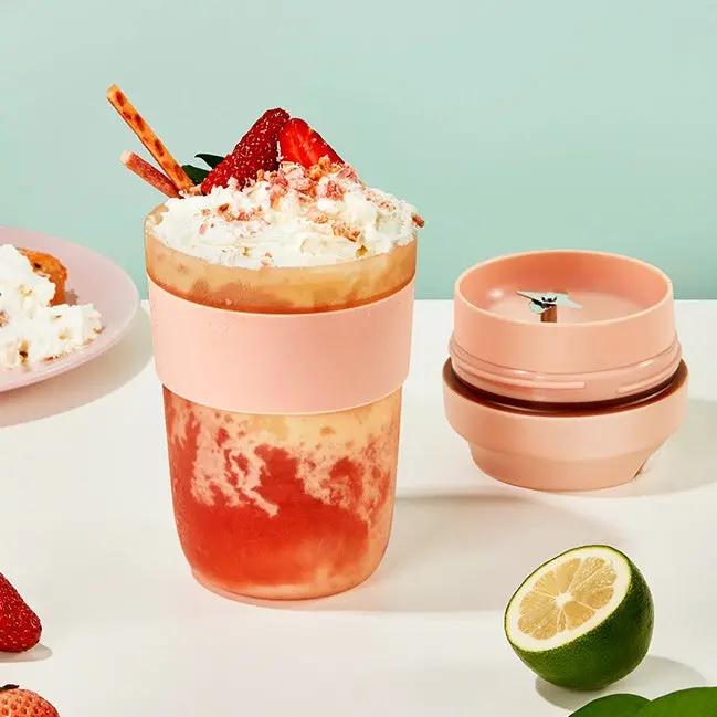 Portable Blender Juicer Cup Rechargeable With 4 Blades For Shakes And Smoothies Maker 400ml Fresh Fruit Mixer Juicer Cup - Luxmox