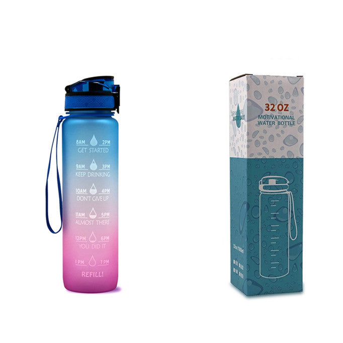 1L Tritan Water Bottle With Time Marker Bounce Cover Motivational Water Bottle Cycling Leakproof Cup For Sports Fitness Bottles - Luxmox