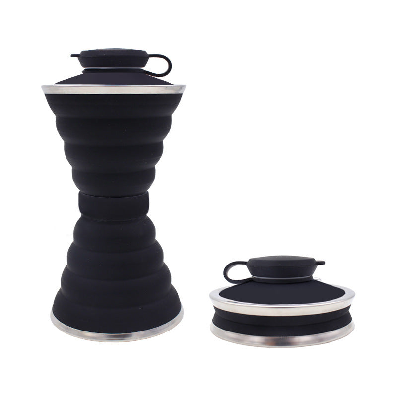 500ML Silicone Water Bottle Cup Foldable Leak Proof Portable Sports Travel Water Bottles For Outdoor Travel Gym Hiking Reuseable Kitchen Gadgets - Luxmox