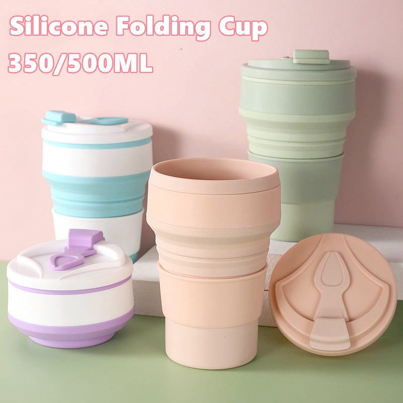 Kitchen Gadgets Folding Cup Collapsible Mug With Cover Coffee Travel Outdoors Portable Water Drinking Tea Cups - Luxmox
